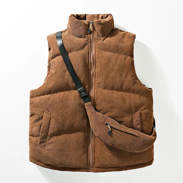 Frontier Quilted Corduroy Vest with Fanny Pack