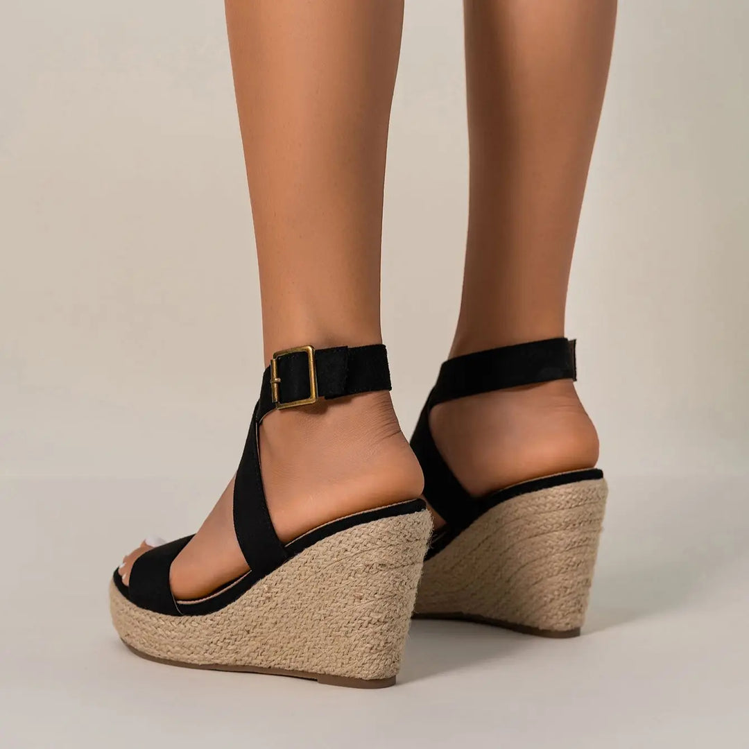 Noire Espadrille Wedges