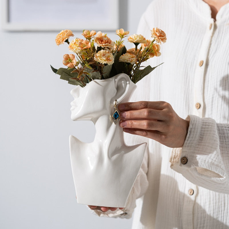 Elegance Unveiled: Contemporary Ceramic Side Profile Vase